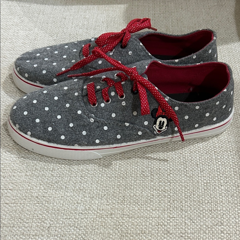 Disney Gray and Red Polka Dot Sneakers